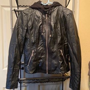 Guess Nyomi convertible faux leather jacket Size M